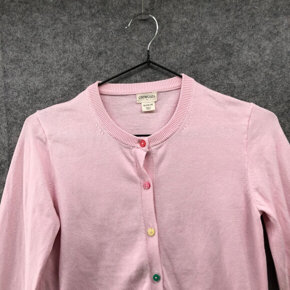 Crewcuts Girls XL 12-14 Casey Cardigan Sweater Rainbow Buttons Light Pink - Picture 3 of 9